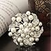milliongadgets® 2" SILVER FAUX PEARL FLOWER BROOCH DIAMANTE CRYSTAL WEDDING BRIDAL PARTY BROACH