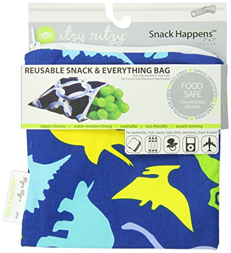 Itzy Ritzy Snack Happens Reusable Snack and Everything Bag Dino-mite