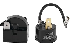 eMagTech Relè Di Avviamento/avviamento PTC A 3 Pin Da 15 Ohm Per Frigorifero Con Protezione Antisurriscaldamento Rotonda Da 1/5 HP 220 V-50/60 HZ