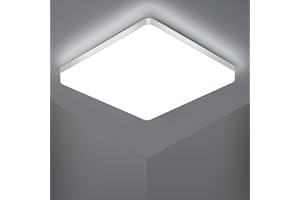 Riserva Plafonnier LED Carré 48W, Lampe de Plafond LED 5400LM, IP44 6500K Plafonnier LED, Luminaire Plafonnier Applicable à Salle De Bain, Salon, Cuisine, Chambre, Couloir, Balcon, Garage, 30 CM