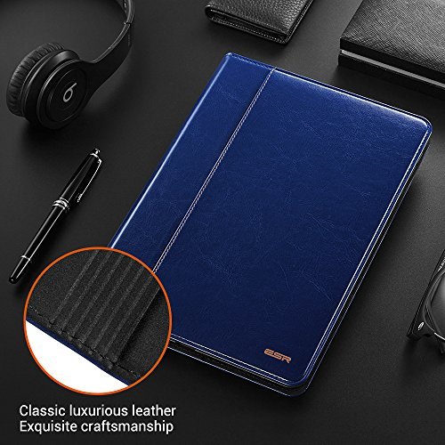 iPad Air 2 Hülle, ESR® Intelligent Bildserie Unternehmen Stil PU Ledertasche mit Auto aufwachen / Schlaf Funktion Schutzhülle für iPad Air 2 / iPad 6 (Blau) - 9
