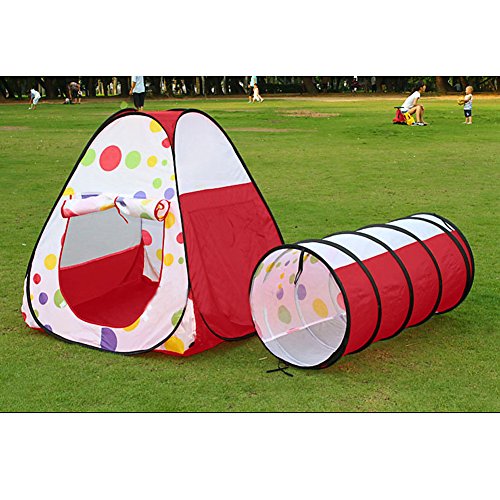 Pellor Polka Dot Design Kids Indoor/Outdoor Tunnel Tents Party Play Toy House Tunnel Tent Toy Hut