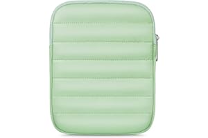 Clezolraa 6-7 Inch Puffy Sleeve Case for 7" Kindle Paperwhite 12th Gen/Colorsoft 2024, 6.8" Kindle Paperwhite 11th Gen, 6" Kindle 11th Gen 2024/2022, Oasis, Protective Pouch Bag, Green