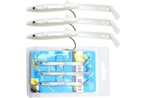 TUATA Raglou Señuelos de pesca flexibles de 100 mm de longitud, juego de 3 piezas