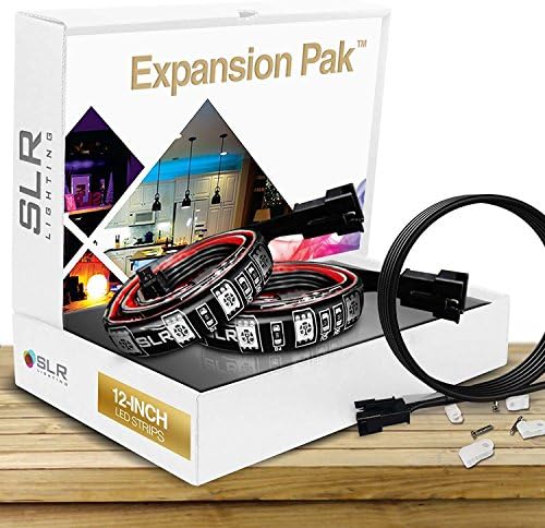 2pc EXPANSION PACK - Multi-Color RGB LED Strip Expansion Kit, 12-inch Pre-Cut Accent Light Strips for TV Home Theater Backlight and Kitchen Under Cabinet Lighting, Waterproof Silicone, 3M Tape