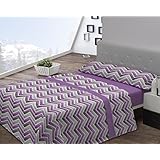 Juego de sábanas de coralina BERET Javier Larrainzar Cama 150 cm Morado - Sedalinne