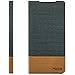 Produktbild Zanasta Designs Tasche Sony Xperia XZ Hülle Flip Case Schutzhülle Handytasche mit Kartenfach (Jeans Stoff) Dunkelgrau