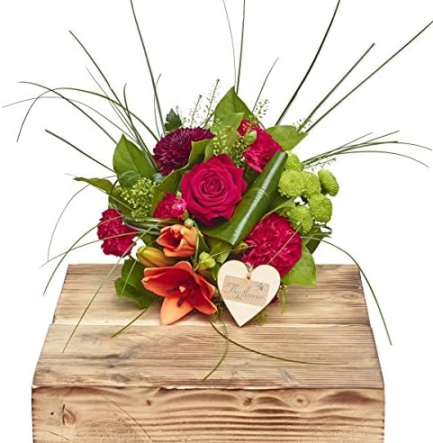 The Flower Rooms - Mini Warm Reds Hand Tied Birthday Flowers Congratulations Thank you Bouquets
