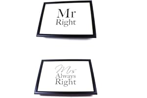 B4E Lap Tray Bean Bag Breakfast Student Dinner Cushion Mr Right & Mrs Always Right