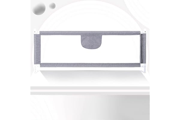 MAYMA Barrière de lit pour Enfant,Barrière de Securite de Lit Adulte,Clôture de Jeu Portable pour Enfants,Barriere de Lit Amovible,Réglable en Hauteur,en Maille Respisante