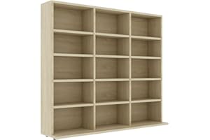 vidaXL Armoire à CD, Étagère à CD avec Compartiment, Armoire de Bureau, Meuble de Rangement Chambre Intérieur, Chêne Sonoma Bois d’Ingénierie