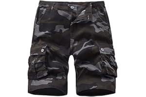 iCKER Herren Cargo Shorts Camouflage Freizeit männer Kurze Hose Lose Fit Baumwolle Bermuda Camo Shorts Sommer