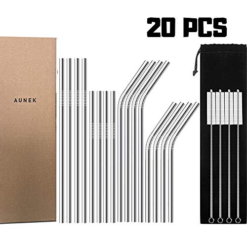 16 pcs paille inox reutilisable jar mug pailles avec 4 brosses