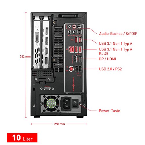 MSI 9S6-B90811-002-956-B907-102 NightbladeMI3 VR7RC-002DE Desktop PC (Intel Core i7-7700, 1000GB Festplatte, 16GB RAM, Geforce GTX 1060, Win 10 Home) schwarz - 3