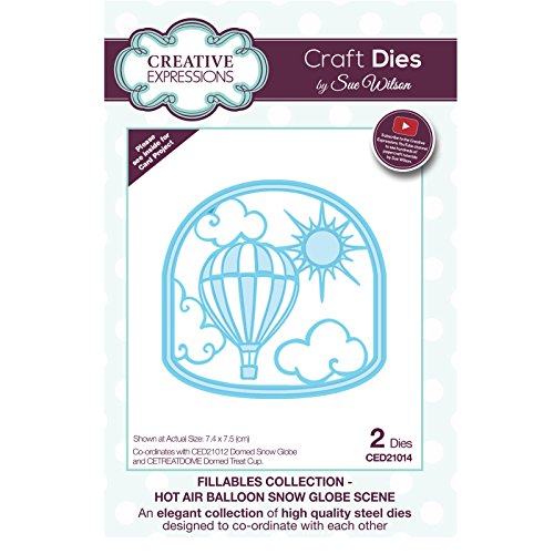 Creative Expressions Fillables Collection Hot Air Balloon Snow Globe Scene Die, Silver, 7.4 x 7.5 cm