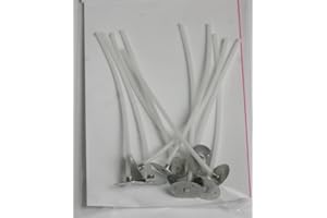 Efco Lot de 10 mèches Plates cirées avec Support 3 x 10/8 cm, Coton, Blanc, 8 x 4 x 1 cm