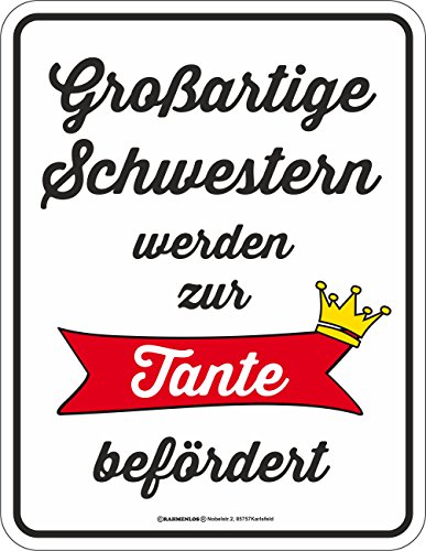 Original RAHMENLOS Blechschild Großartige Schwestern werden zur Tante befördert