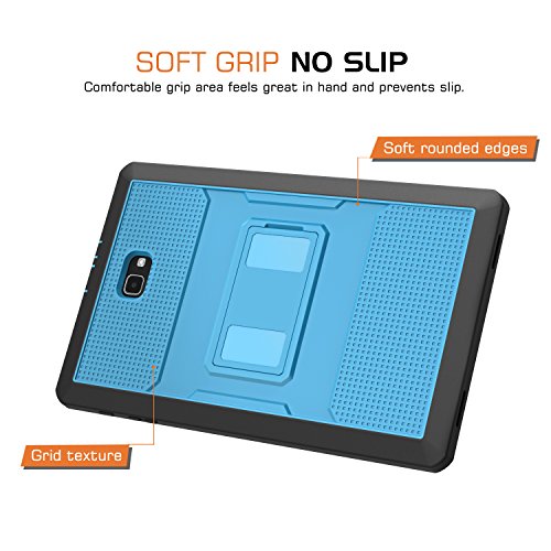 MoKo Galaxy Tab A 10.1 Hülle – [Heavy Duty] Ganzkörper-Rugged Hybrid Stand Cover Schutzhülle mit integriertem Displayschutz für Samsung Galaxy Tab A 10.1″ (2016) Wi-Fi/ LTE T580N / T585N?Keine Stiftversion?, Blau & Dunkel Grau - 8