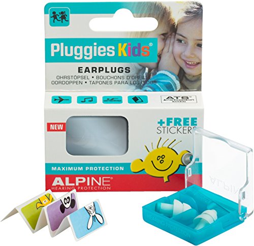 Alpine Pluggies Kids - Gehörschutz für Kleinkinder & Kinder, Gratis Namensaufkleber
