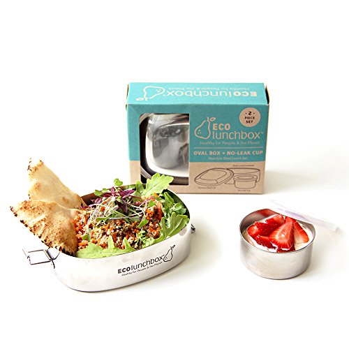 ECOlunchbox Oval, 2-teilige Brotdose aus Edelstahl mit separater, auslaufsicherer Runddose | Lunchbox | Bento Box - 7