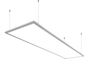 ‎VKELE Vkele [Sparpreis inkl. Aufhängeset] LED Panel 120x30cm Kaltweiß 6000K 36W 3400lm Silberrahmen Deckenleuchte, LED-Lampe, Büroleuchten für Schlafzimmer, Esszimmer