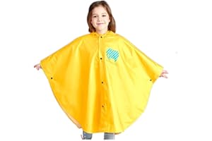 Wetry Poncho Pluie Enfant Cape de Pluie Manteau Imperméable Fille Garçon Veste Anti Pluie Léger Respirant et Réutilisable pour 75-170cm