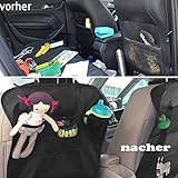 VOYOMO 2 X Auto Rückenlehnenschutz Kinder Rücksitz-Organizer Universell Rückenlehnen-Tasche für Auto (Zebra) - 6