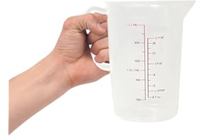 Acense Polypropylene Measuring Jug, Precise Measurement, Perfect Narrow Stem, Spillage-Free, Multi-Purpose Flour, Ground Almonds, Sugar, Milk, Oil, Dishwasher Safe, Capacity: 1ltr/35fl.oz
