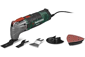 KOMPERNASS PARKSIDE Strumento multifunzione Parkside Tecnologia di oscillazione versatile per segare, tagliare, raschiare, rettificare Numero di oscillazioni regolabile in modo continuo senza attrezzi cambio accessorio
