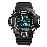 Student Digital LED Uhren Multifunktionale wasserdichte Military Analog Uhren für Jungen Schwarz / Weiß