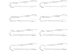 BLAULOCK 8 Pinzas de Hielo de Plástico Transparentes de 16 cm - Mini Pinzas para Comer, Buffet, Barbacoa, Postre y Más