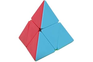 OJIN MO Fang GE Pyraminx 2 Stickerless Cube MoFangGe Pyramid 2x2 Triangle Four-Axis Tetrahedron Puzzle Cube with a Cube Tripod (2x2 Stickerless)