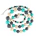 Kitdine Chewable BPA Free Silicone Baby Teething Nursing Necklace BPA Free for Mom and Baby (Turquoise+Gray+Navajo White)