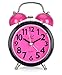 Classic Twin Bell Pink Colour Table Alarm Clock With Night Led Light - EDALRM003 RS.439.00