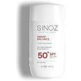 Sinoz SPF50+ Yağlı Ciltler İ&ccedil;in Sıvı Y&uuml;z G&uuml;neş Kremi 50ml-Yeni Nesil G&uuml;neş Filtreleri Hibrit Form&uuml;l PA++++