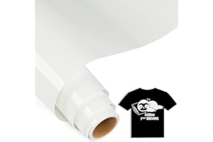 IModeur 5 Ft vinilo textil blanco - 30,5 x 153 cm vinilo blanco para Cricut Maker, Silhouette Cameo, vinilo textil termoadhesivo para ropa, gorras, pantalones, otros tejidos