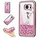 Produktbild SevenPanda Samsung S7 Edge Taschen, Galaxy S7 Edge Liquid Cover, Kreativ Design Herz Treibsand Abdeckung Etui Malereifarbig TPU Handyhülle für Samsung Galaxy S7 Edge - Schmetterling/Prinzessin