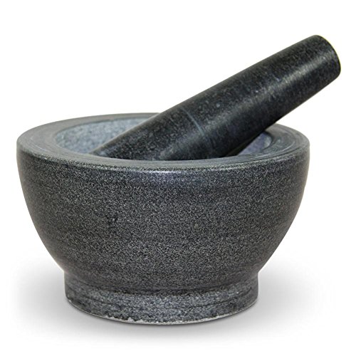 Mörser mit Stössel Granitmörser Granit Kräutermörser 18 x 10 cm