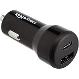 Amazon Basics - Kfz-Ladegerät, USB-C (15 W) und USB-A (12 W)