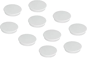 FRANKEN HM30 09 Lot de 10 aimants ronds de qualité supérieure pour bureau, maison, atelier, idéal pour tableaux blancs, réfrigérateur, tableaux de plantation ou vitrines, 32 mm, blancs