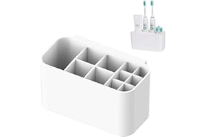 STONE BANKS Uchwyt na szczoteczkę do zębów montowany na ścianie do łazienki 11 przegródek wielofunkcyjny pojemnik na szczoteczki do zębów zawiera elektryczną szczoteczkę do zębów dla dzieci stojak na pastę do