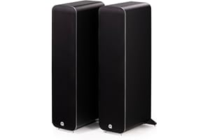 Q ACOUSTICS M40 Bluetooth Powered Floor standing Speakers HD Wireless Music Home Cinema Surround Sound System Black – Tweeter 22mm, Mid Bass/Driver 2x 125mm, Freq. Response 38 Hz – 22 kHz