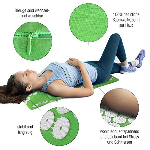 High Pulse Akupressur-Set mit Infoposter – Akupressurmatte & Akupressurkissen für eine einfache und wirksame Behandlung von Schmerzen und Verspannungen am ganzen Körper. (Blau) - 2