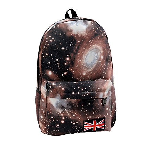 Hrph Mode Unisex-Sterne Universum Raum Printing Rucksack-Schule-Buch Rucksäcke britischen Flagge Umhängetasche