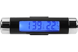 ‎TKSE TKSE Auto Uhr Thermometer, 2 in 1 Auto Elektronische Uhr, Multifunktional Auto Auto Elektronische Uhr Thermometer LED Hintergrundbeleuchtung Digitalanzeige, 3.4x0.7in