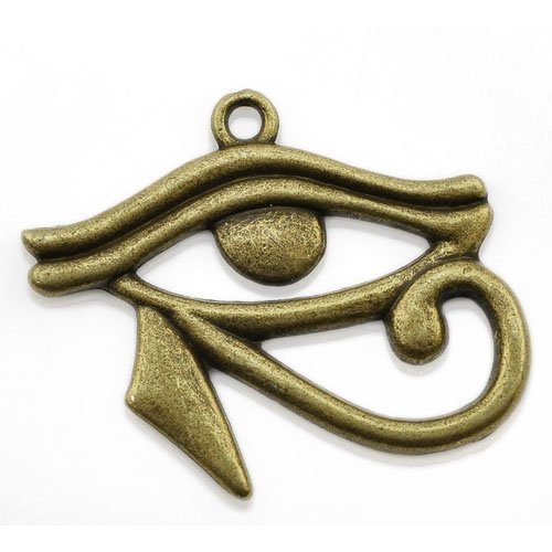 Charming Beads 5 x Bronzo Antico Tibetano 33mm Ciondoli Pendente (Egiziano Occhio di Horus) - (ZX06120)