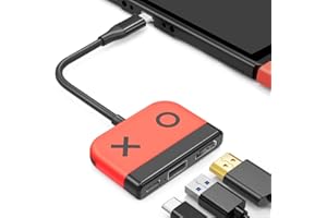 EBKCQ Switch Dock per Switch OLED, Docking Station per Switch Tipo C con HDMI USB 3.0 e USB C, Adattatore TV Switch 3 in 1 con HDMI 4K per Switch OLED