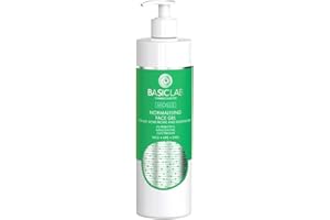 BasicLab Normalizujący żel do oczyszczania twarzy 300 ml – łagodna pielęgnacja twarzy przeciw pryszczom, do skóry tłustej i wrażliwej