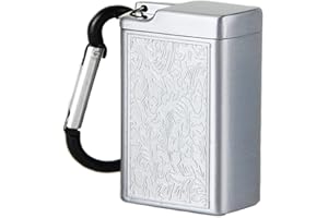 ZEEPIN Juliyeh Mini Cendrier de Poche Portable en Métal Anti-Odeur Cendrier de Poche Cendrier de Poche avec Porte-clés pour Voyage et Utilisation Extérieur, Argenté