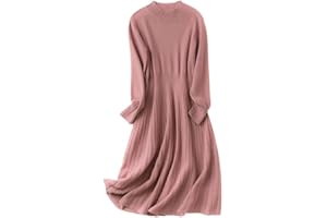 YTR6RTW Loose Women Long-Style Dress Cashmere Pullovers Strip Drawing Style Sleeve Wool Knitting Jumpers